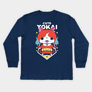 Cute Yokai Kids Long Sleeve T-Shirt